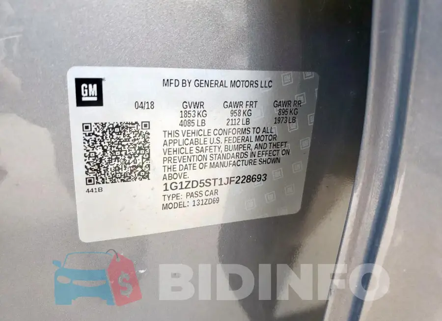 1G1ZD5ST1JF228693 Photo# 12