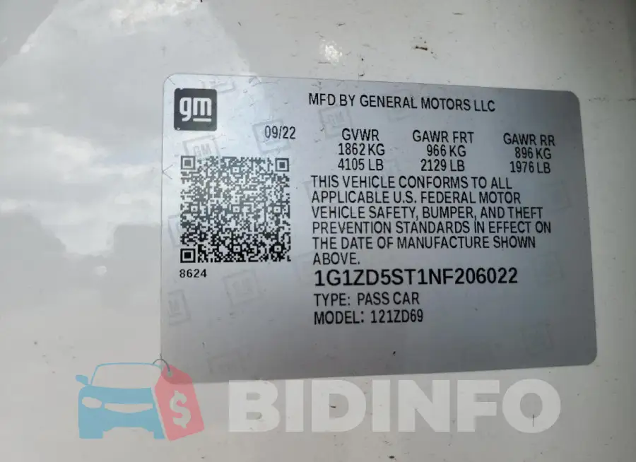 1G1ZD5ST1NF206022 Photo# 13