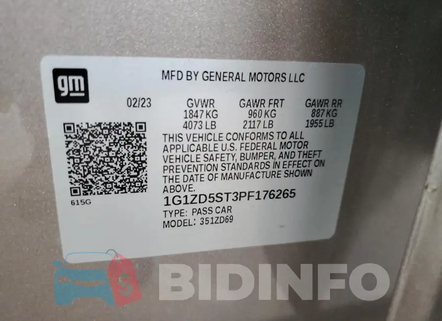 1G1ZD5ST3PF176265 Photo# 12