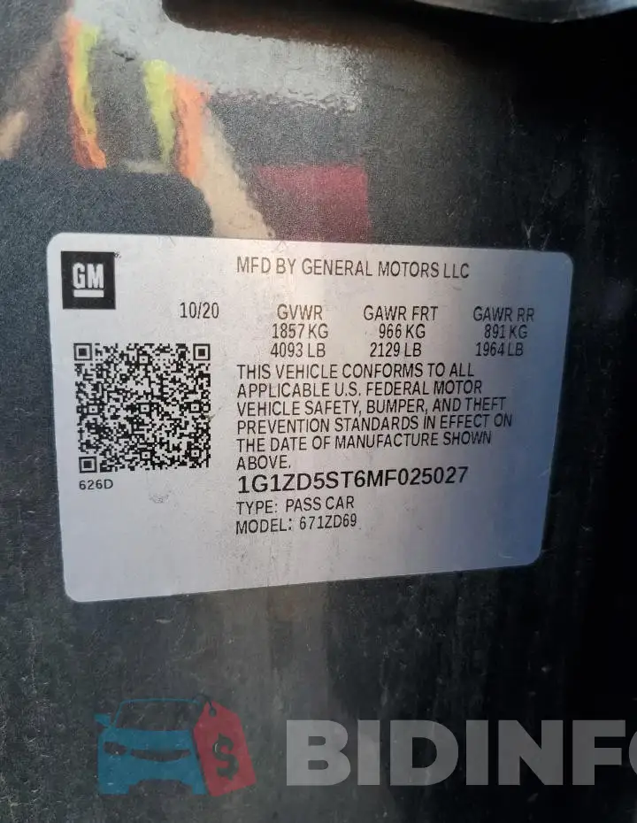 1G1ZD5ST6MF025027 Photo# 12