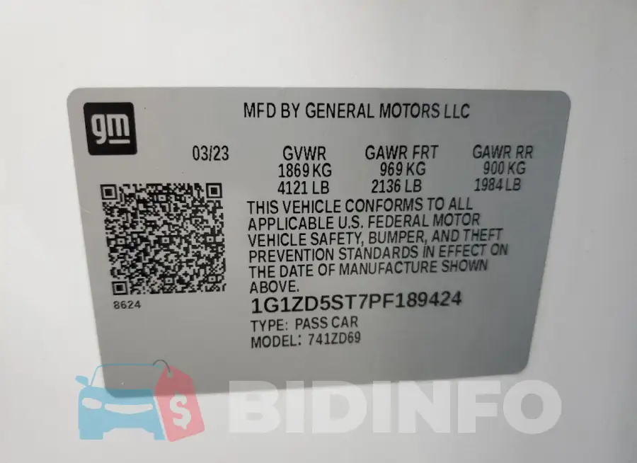 1G1ZD5ST7PF189424 Photo# 13