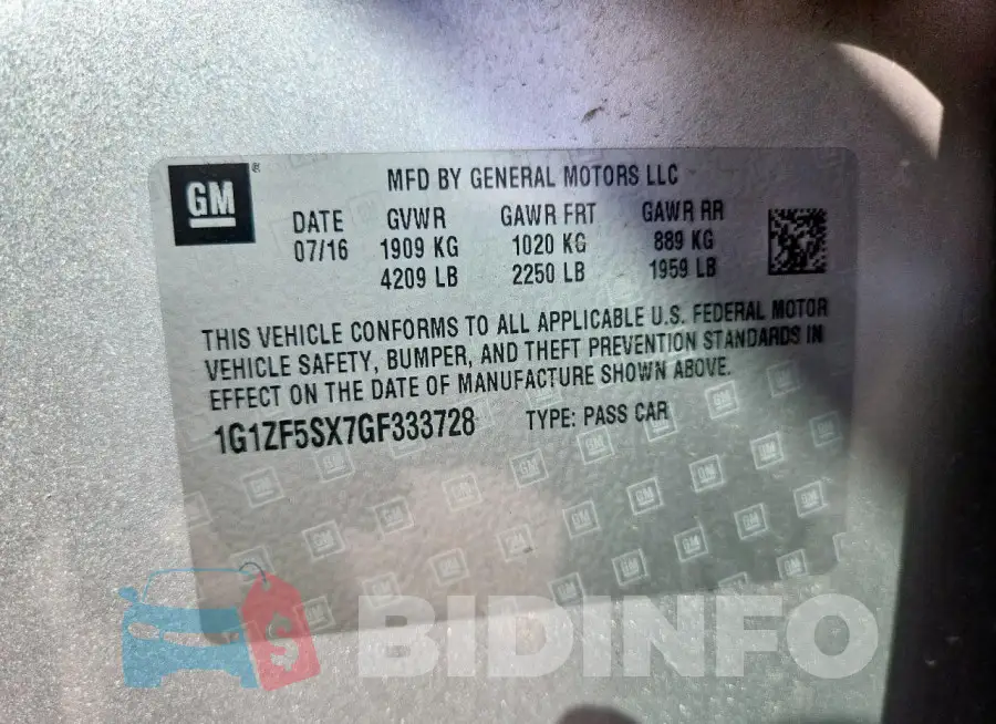 1G1ZF5SX7GF333728 Photo# 12