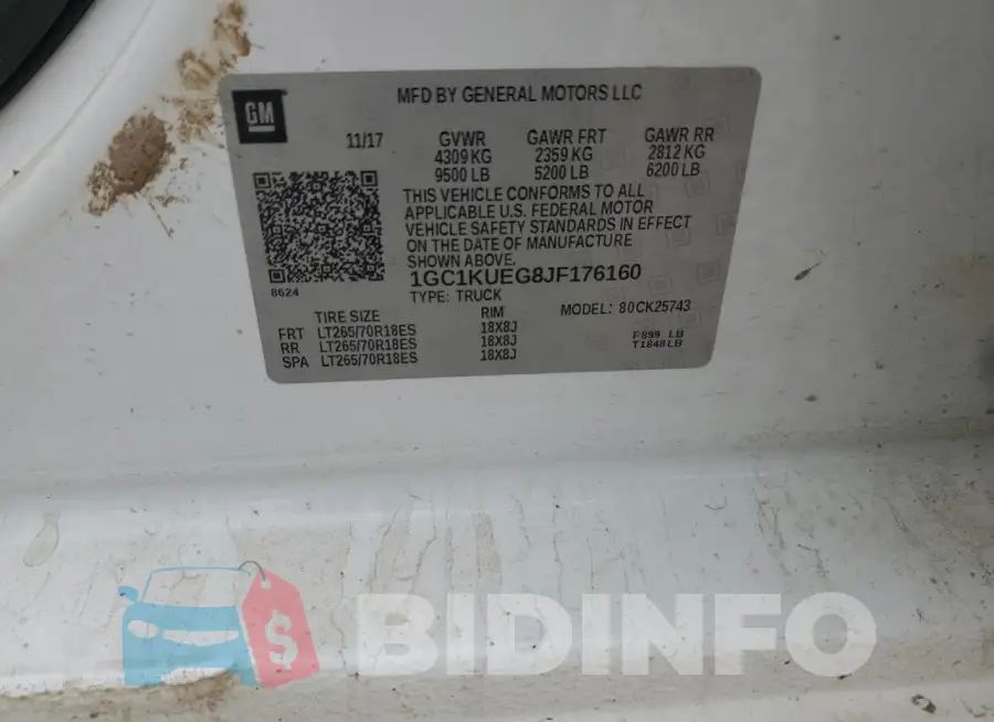 1GC1KUEG8JF176160 Photo# 12