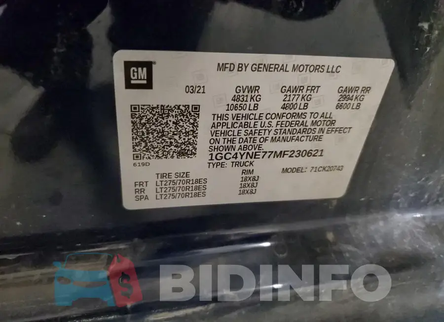1GC4YNE77MF230621 Photo# 12