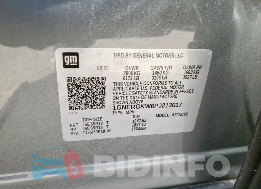1GNERGKW6PJ213617 Photo# 13