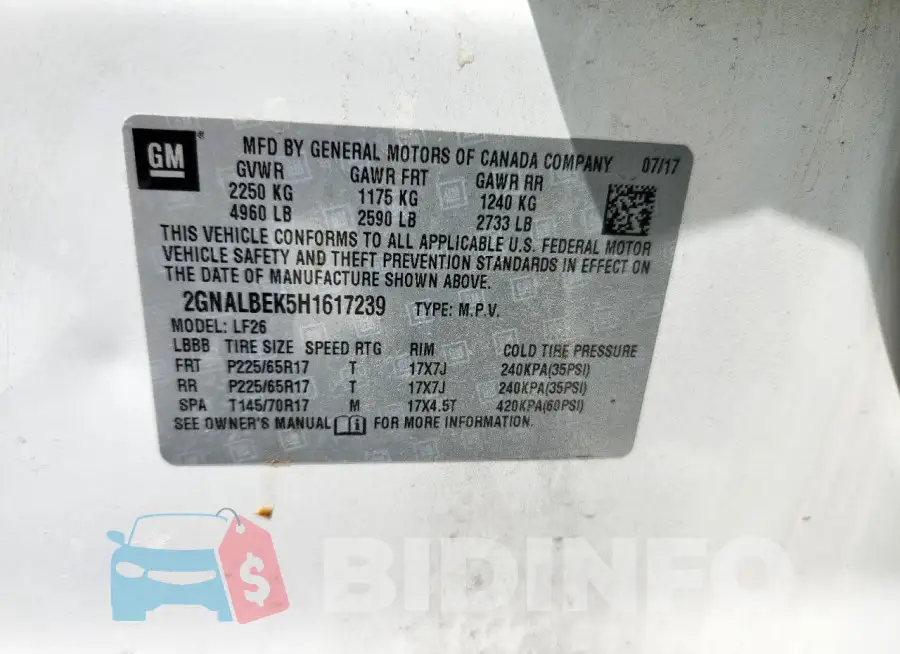 2GNALBEK5H1617239 Photo# 12