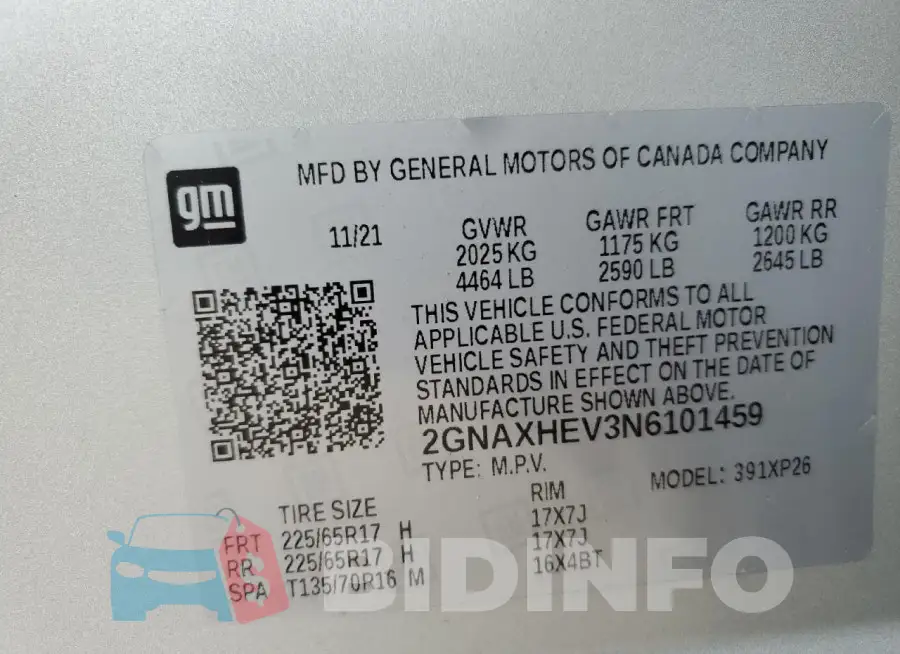 2GNAXHEV3N6101459 Photo# 14