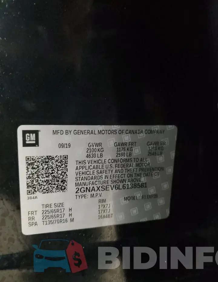 2GNAXSEV6L6138581 Photo# 14