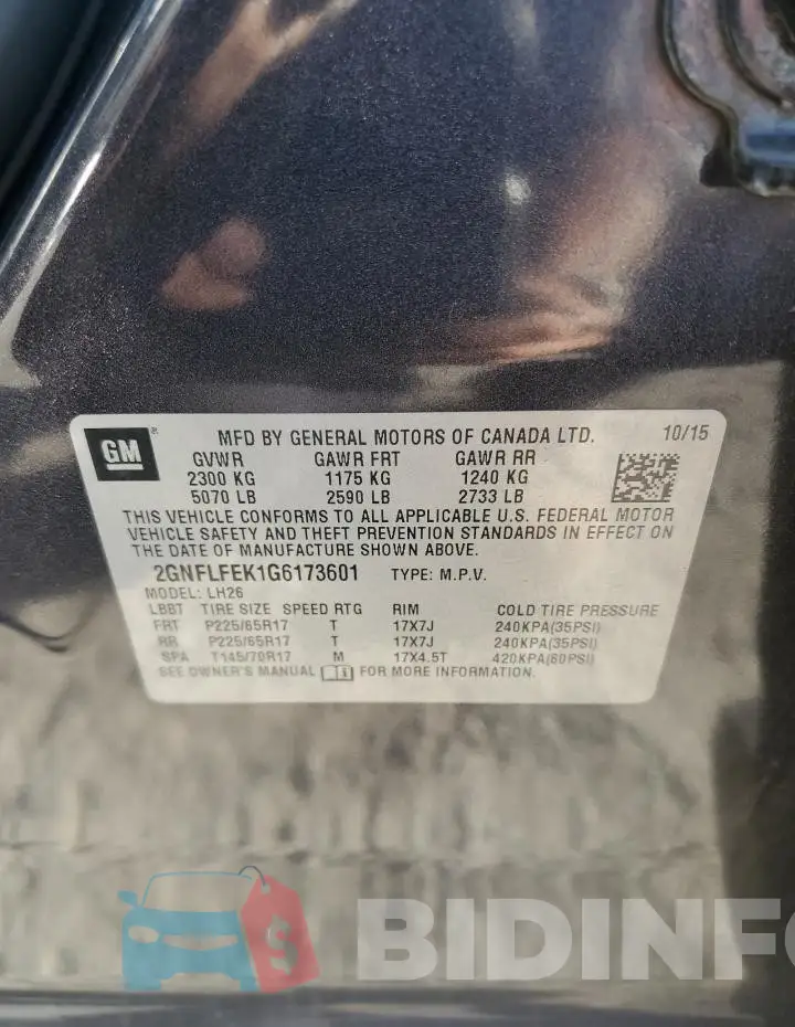 2GNFLFEK1G6173601 Photo# 13