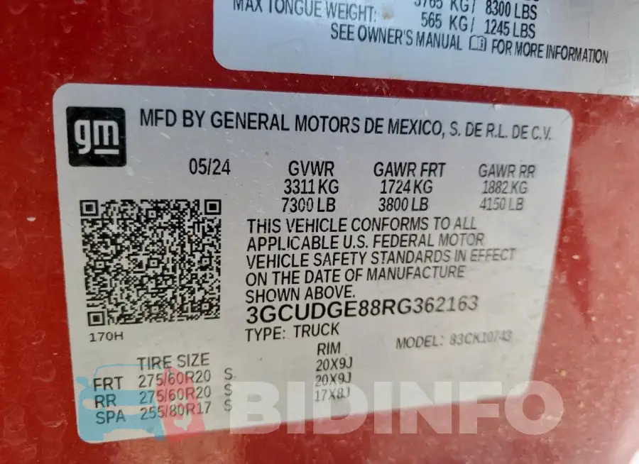 3GCUDGE88RG362163 Photo# 13