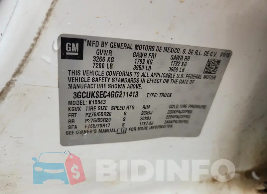 3GCUKSEC4GG211413 Photo# 12