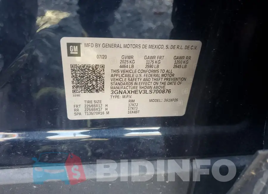 3GNAXHEV3LS700876 Photo# 13