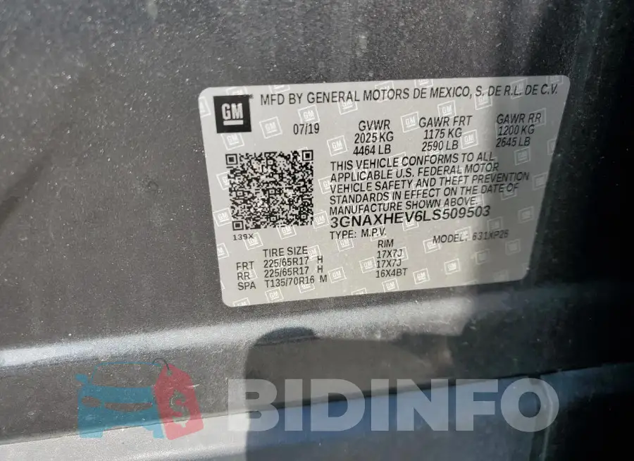 3GNAXHEV6LS509503 Photo# 13