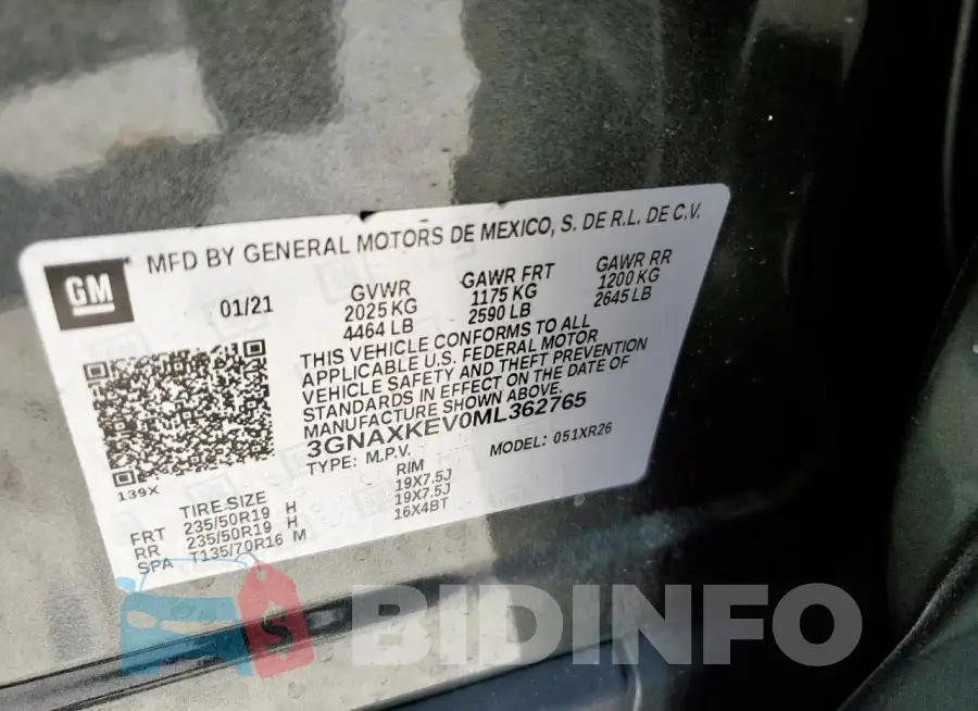 3GNAXKEV0ML362765 Photo# 13