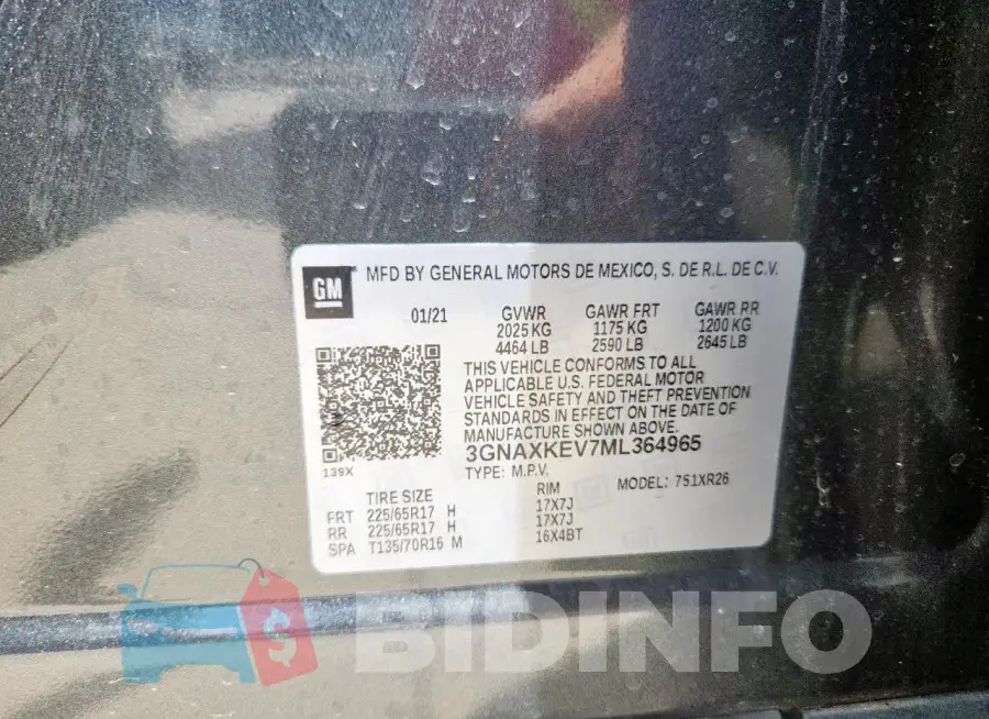 3GNAXKEV7ML364965 Photo# 13