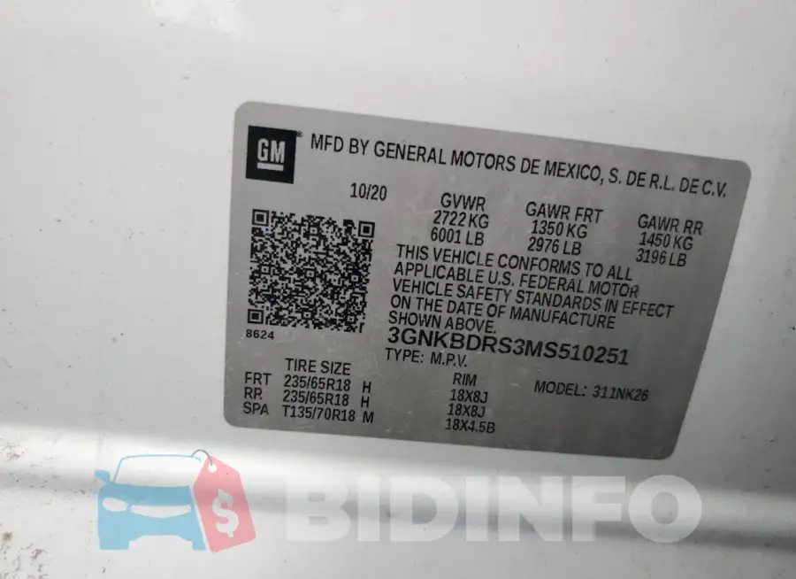 3GNKBDRS3MS510251 Photo# 13