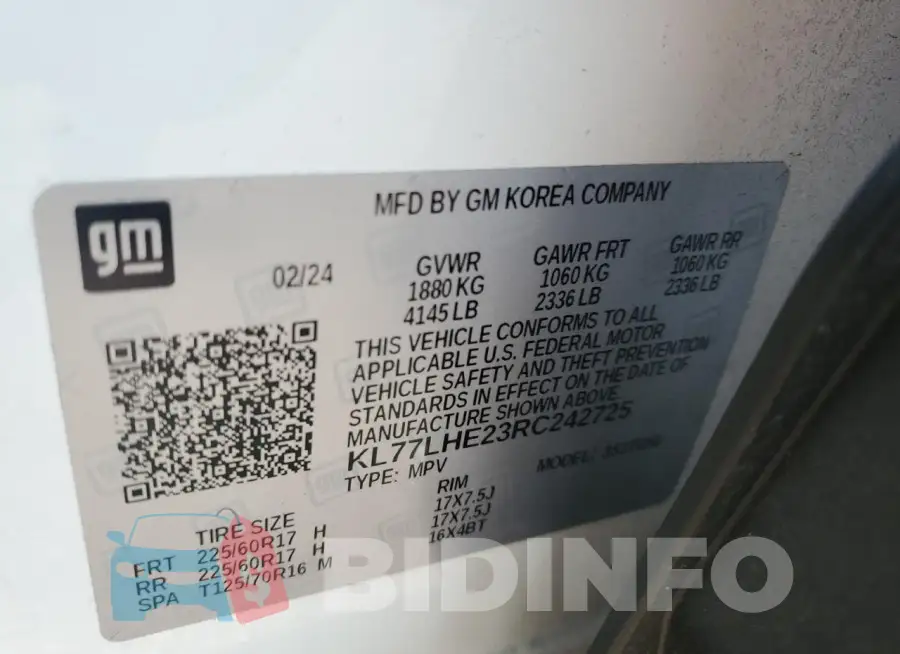 KL77LHE23RC242725 Photo# 13