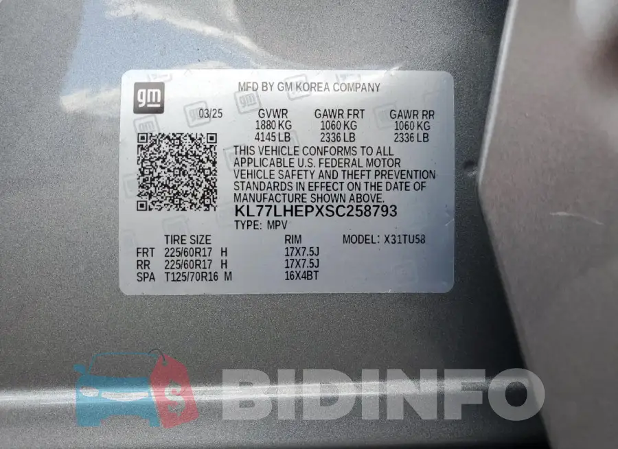 KL77LHEPXSC258793 Photo# 14