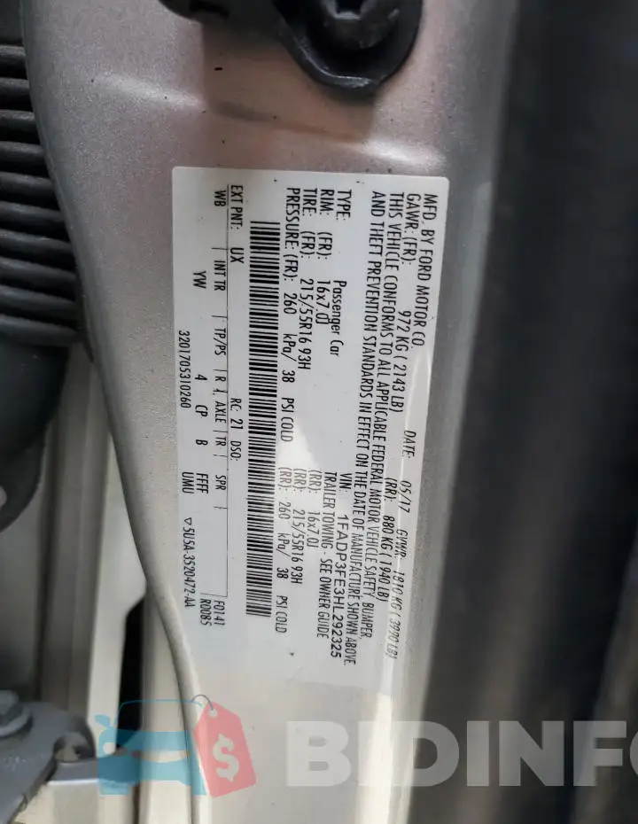 1FADP3FE3HL292325 Photo# 12