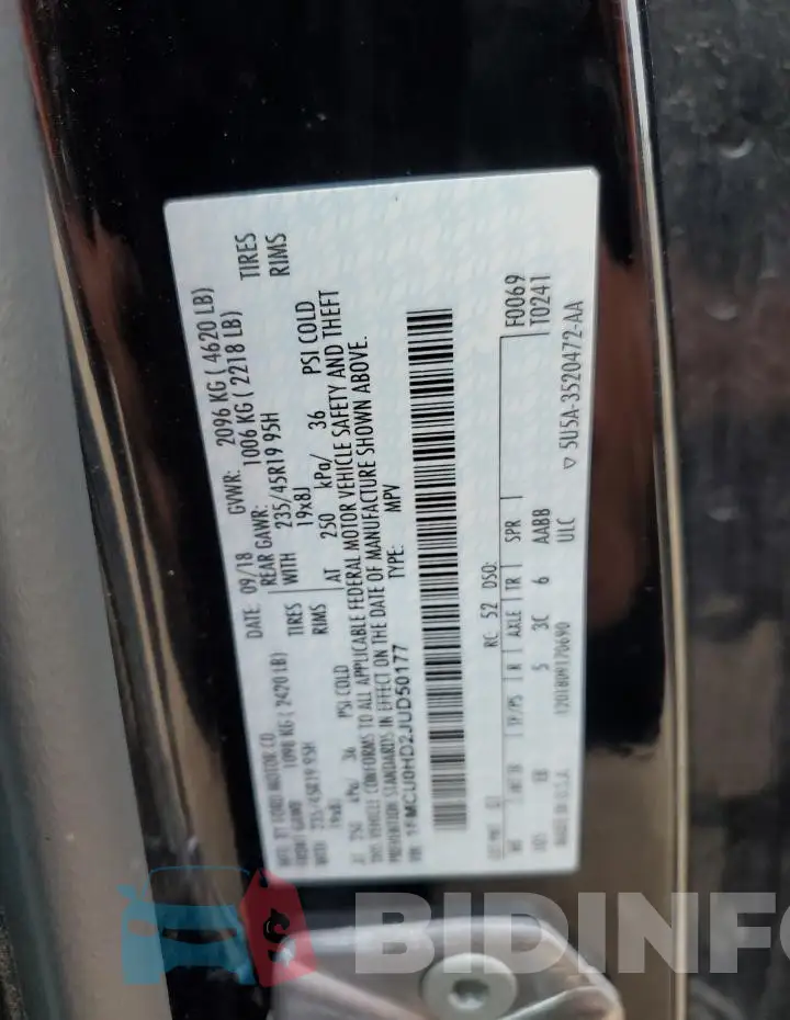 1FMCU0HD2JUD50177 Photo# 13