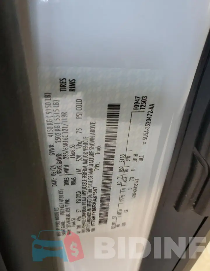 1FTBR1Y86RKA87547 Photo# 13