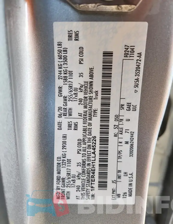1FTER4EH1LLA45226 Photo# 12
