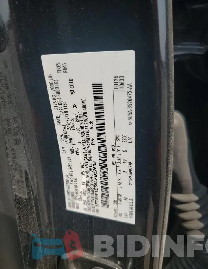 1FTEW1E56LFB52638 Photo# 13
