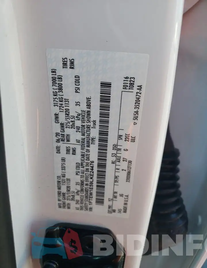 1FTEW1E59LKE24476 Photo# 12