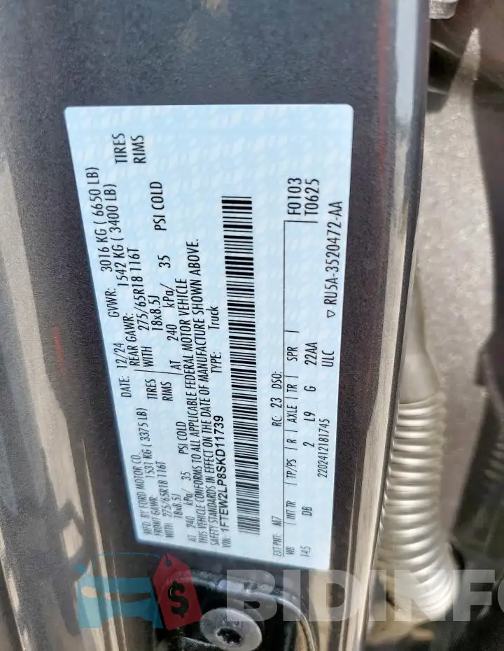 1FTEW2LP8SKD11739 Photo# 12