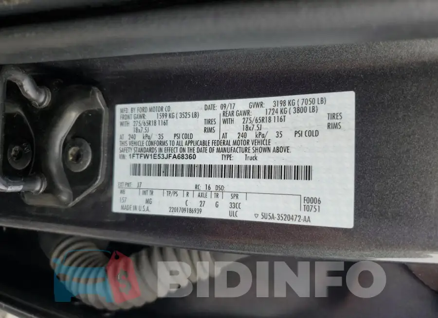 1FTFW1E53JFA68360 Photo# 12