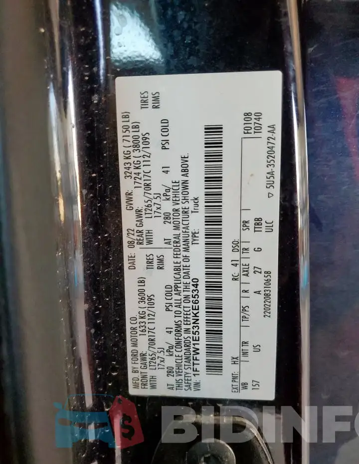 1FTFW1E53NKE65340 Photo# 12