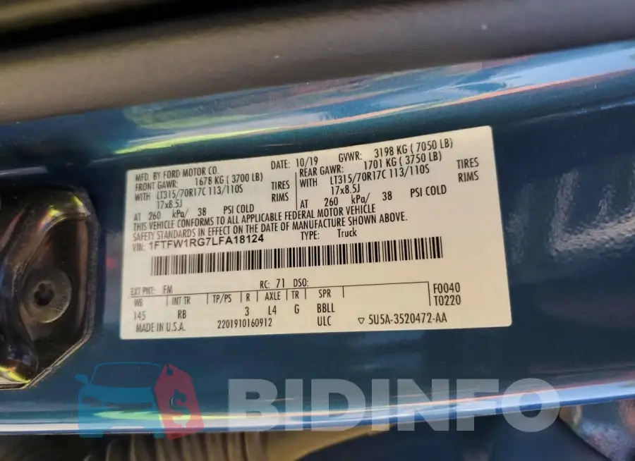 1FTFW1RG7LFA18124 Photo# 12