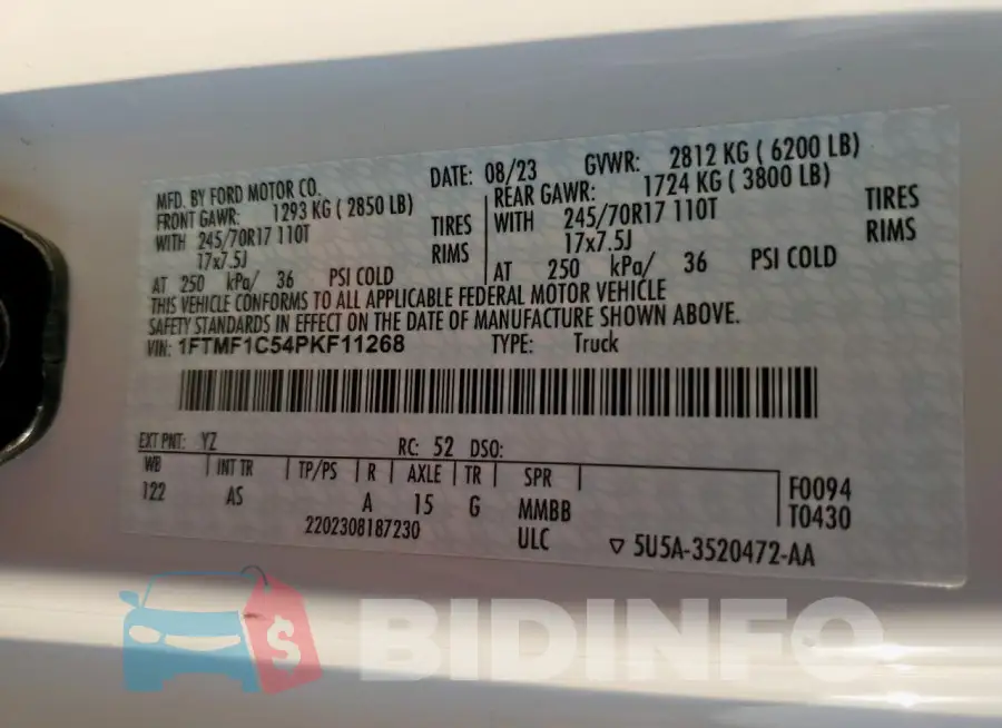 1FTMF1C54PKF11268 Photo# 13