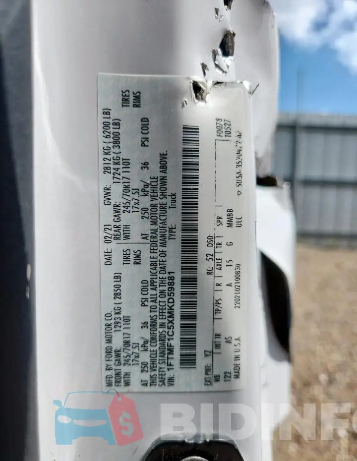 1FTMF1C5XMKD59881 Photo# 12