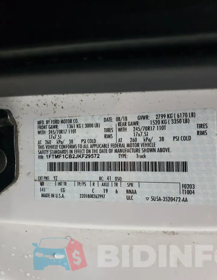 1FTMF1CB2JKF29572 Photo# 12