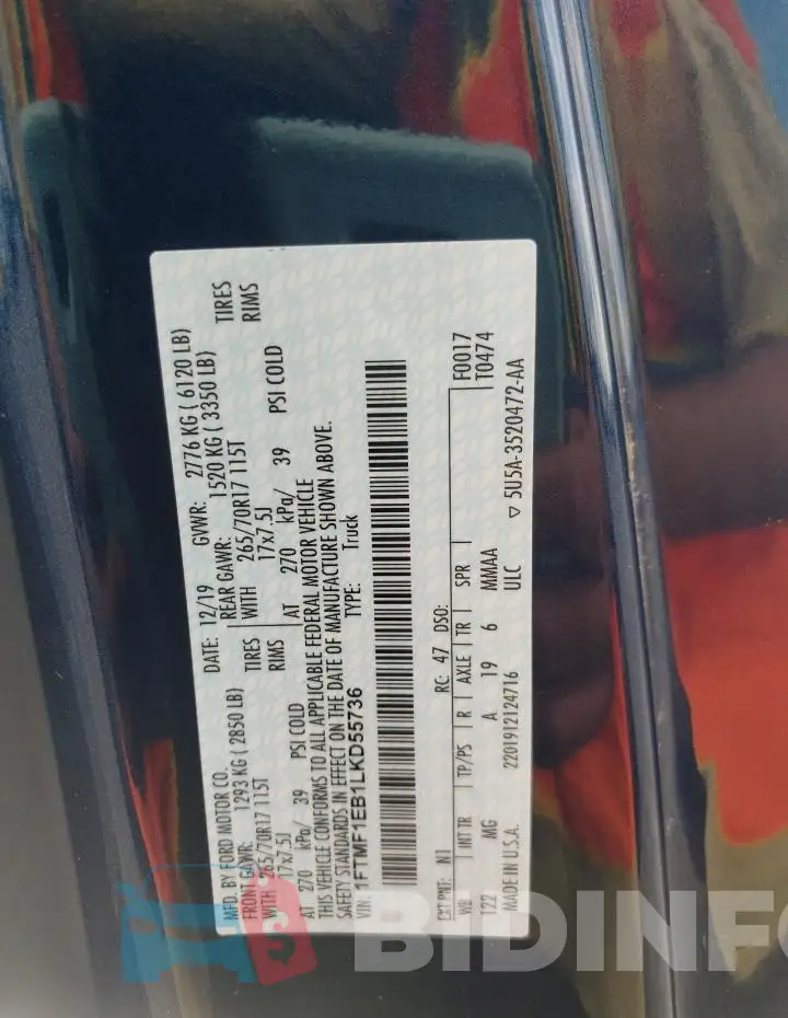 1FTMF1EB1LKD55736 Photo# 12