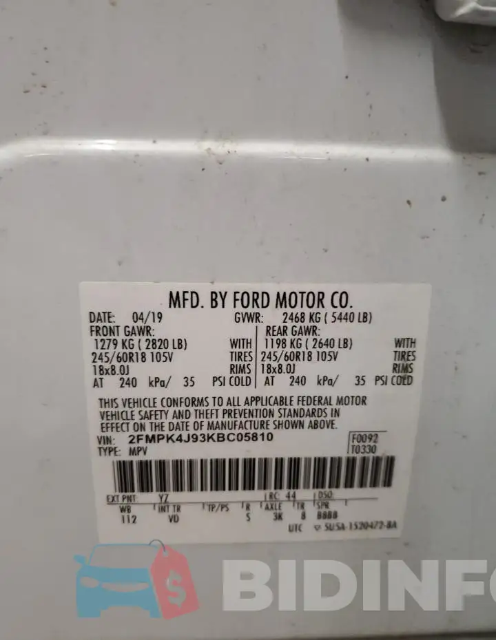 2FMPK4J93KBC05810 Photo# 14
