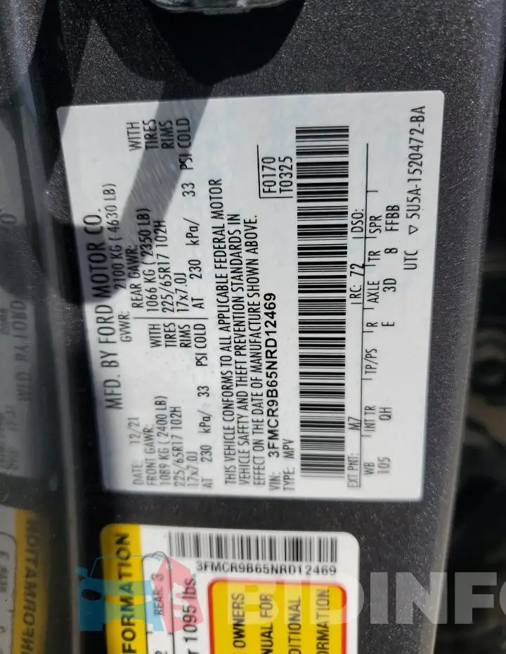 3FMCR9B65NRD12469 Photo# 12