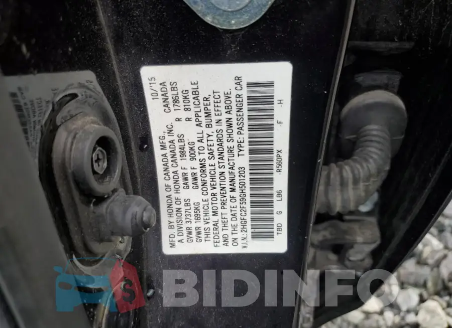 2HGFC2F59GH501203 Photo# 12