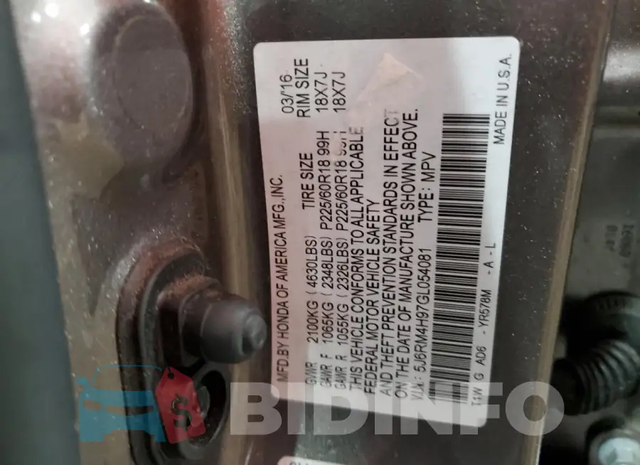 5J6RM4H97GL054081 Photo# 12