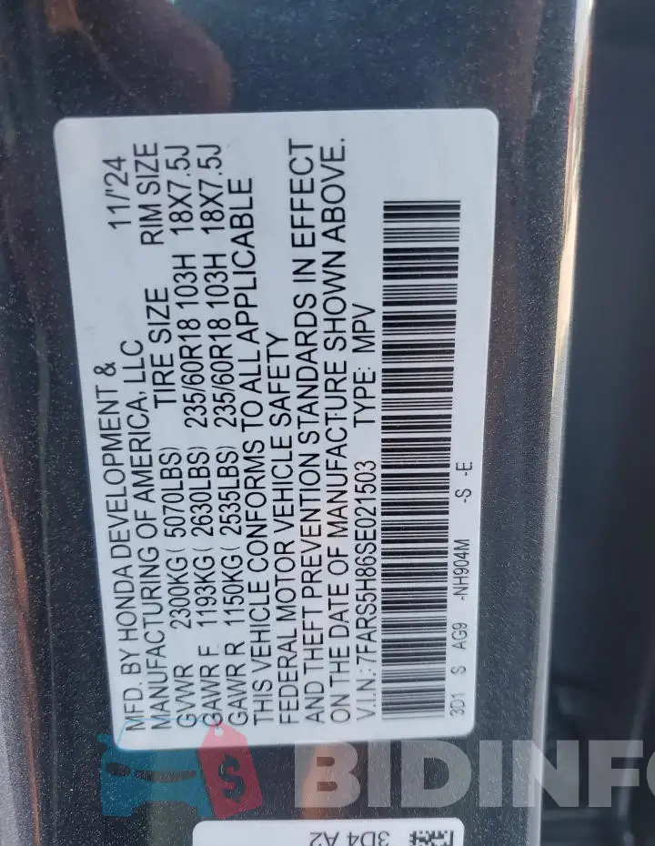 7FARS5H86SE021503 Photo# 12