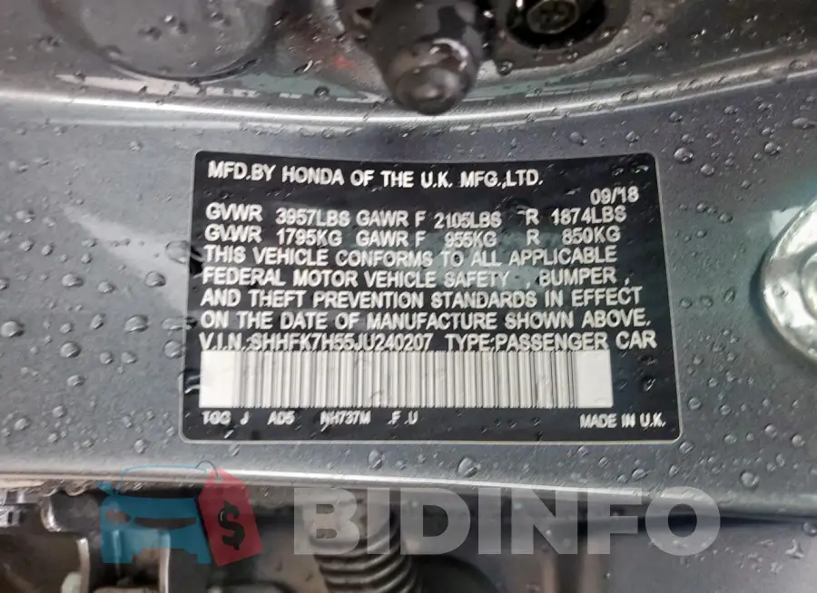 SHHFK7H55JU240207 Photo# 12