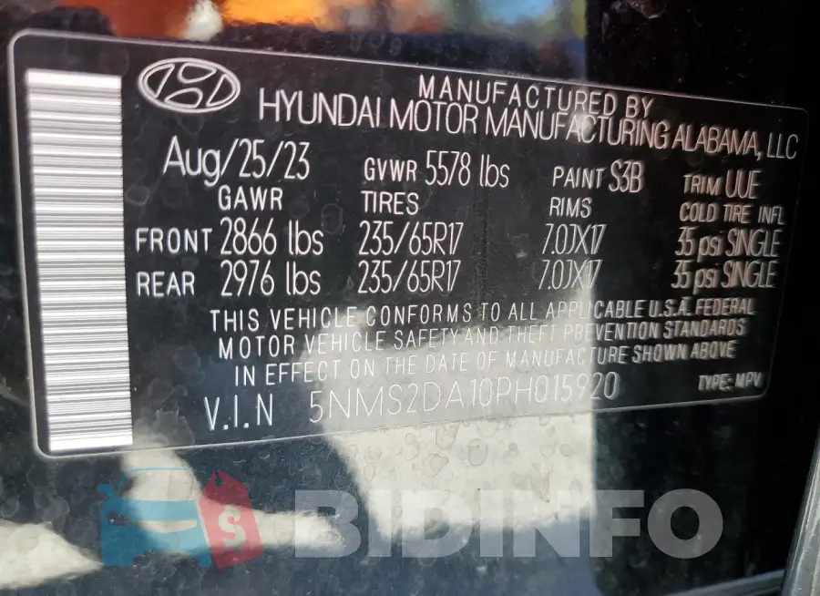 5NMS2DA10PH015920 Photo# 13