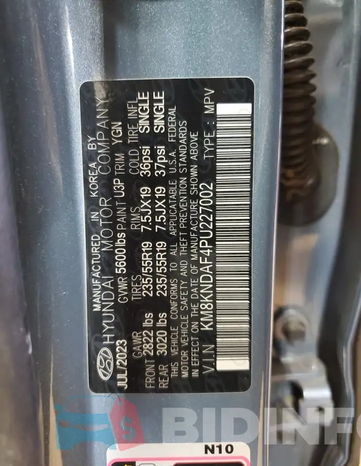 KM8KNDAF4PU227002 Photo# 12