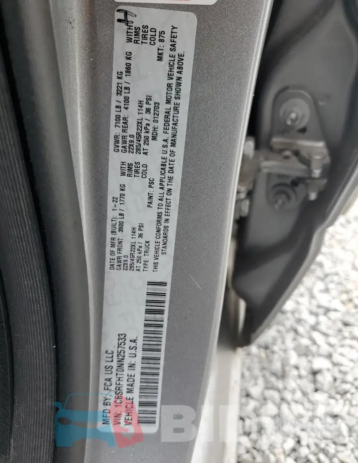 1C6SRFHT0NN257533 Photo# 12