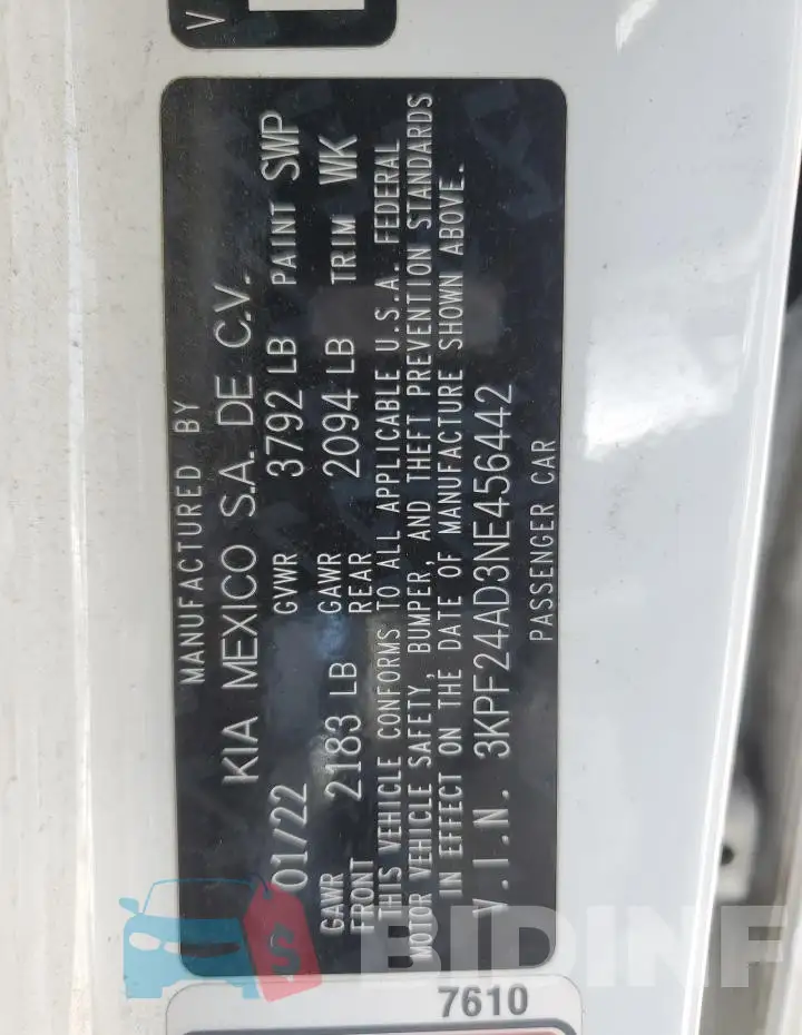 3KPF24AD3NE456442 Photo# 13