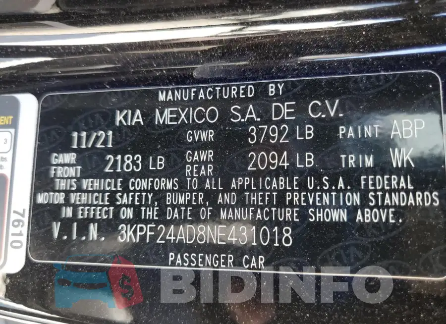 3KPF24AD8NE431018 Photo# 12