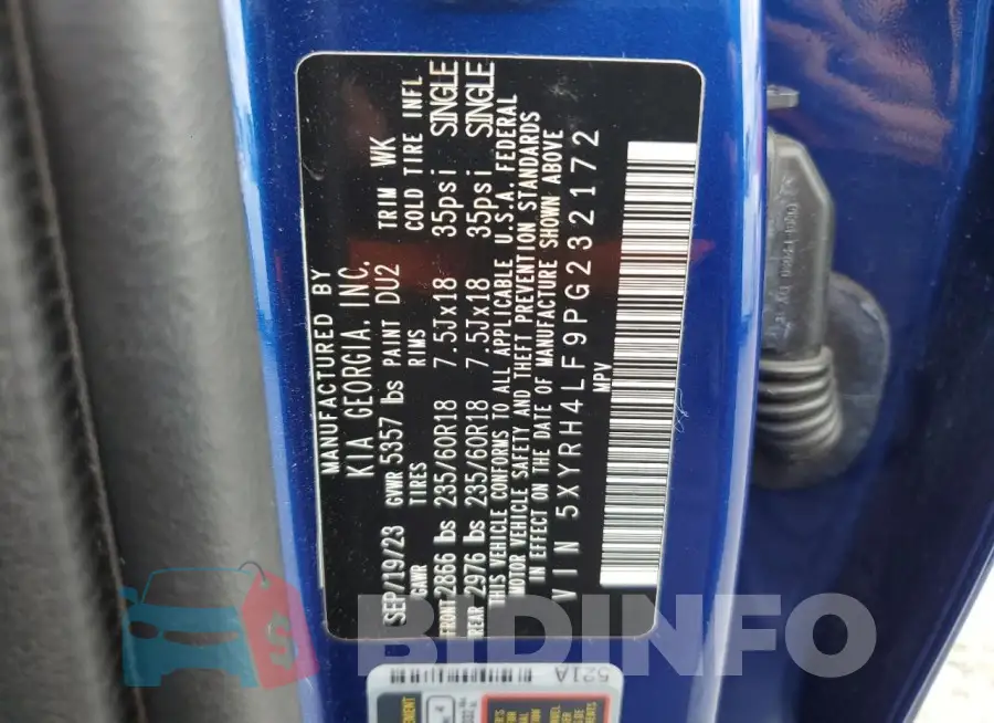 5XYRH4LF9PG232172 Photo# 13
