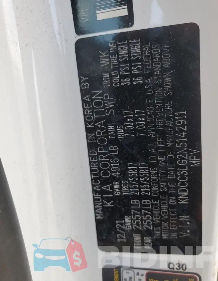 KNDCC3LG2N5142911 Photo# 12