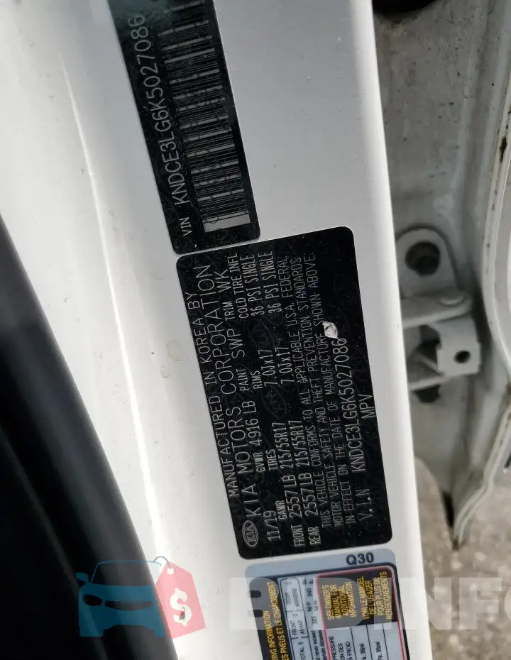 KNDCE3LG6K5027086 Photo# 13